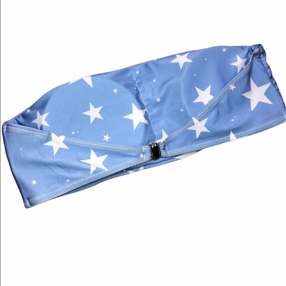 SHEIN size medium blue stars strapless bikini top - Picture 5 of 7
